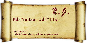 Münster Júlia névjegykártya